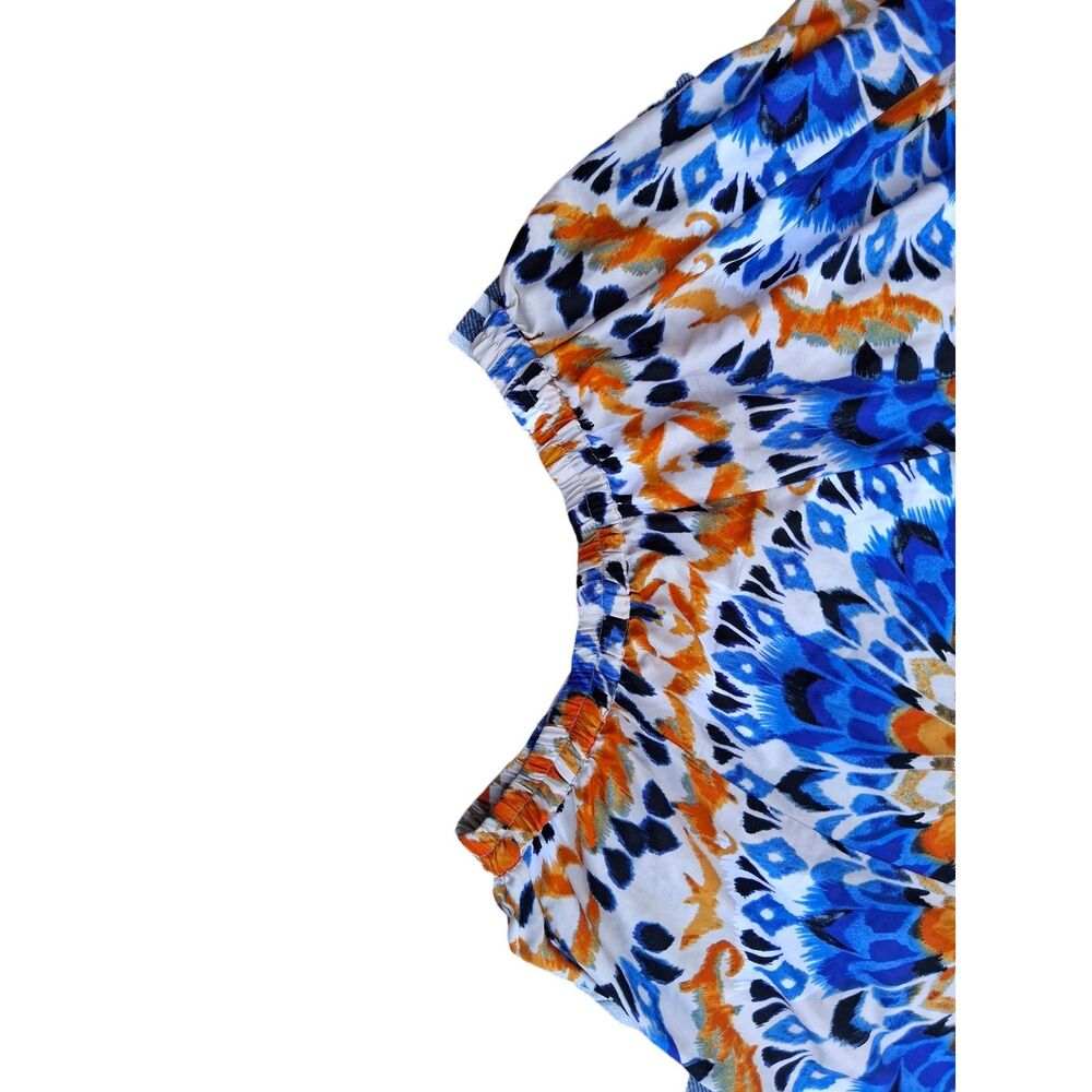 Cato Size XL Blue & Orange Medallion Print A-Line Skirt - Picture 3 of 4